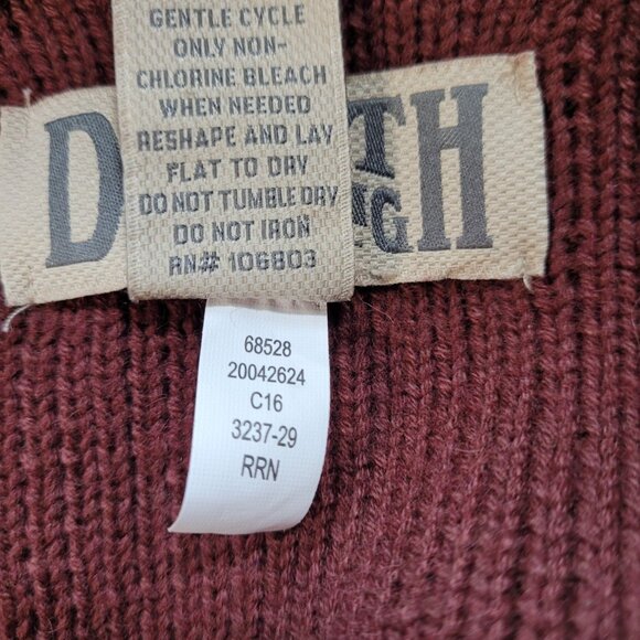 Duluth Trading Co Men's Brigadier Shawl Collar Sweater L Tall Burgundy Preppy - Picture 6 of 10